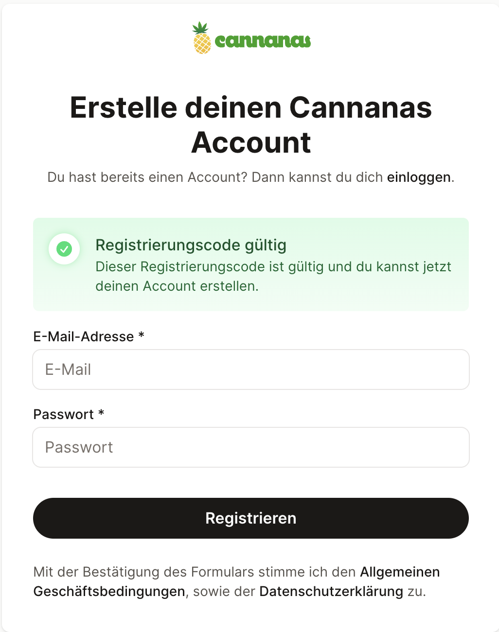 Anmeldemaske